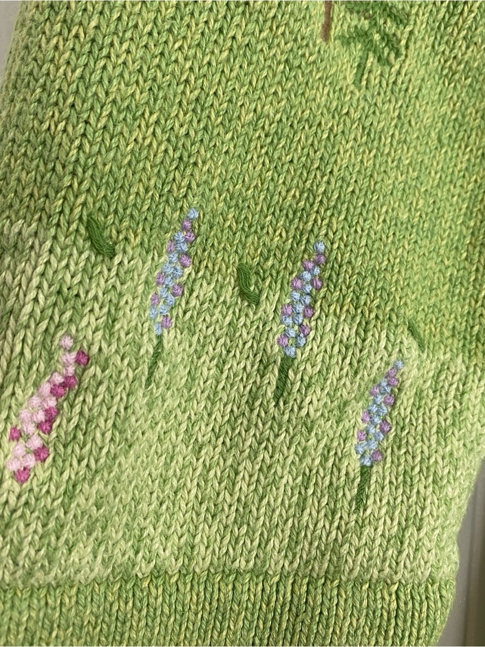 Christopher & Banks Cardigan Sweater Women's Size Large Hand Embroidered Nature - Picture 6 of 14